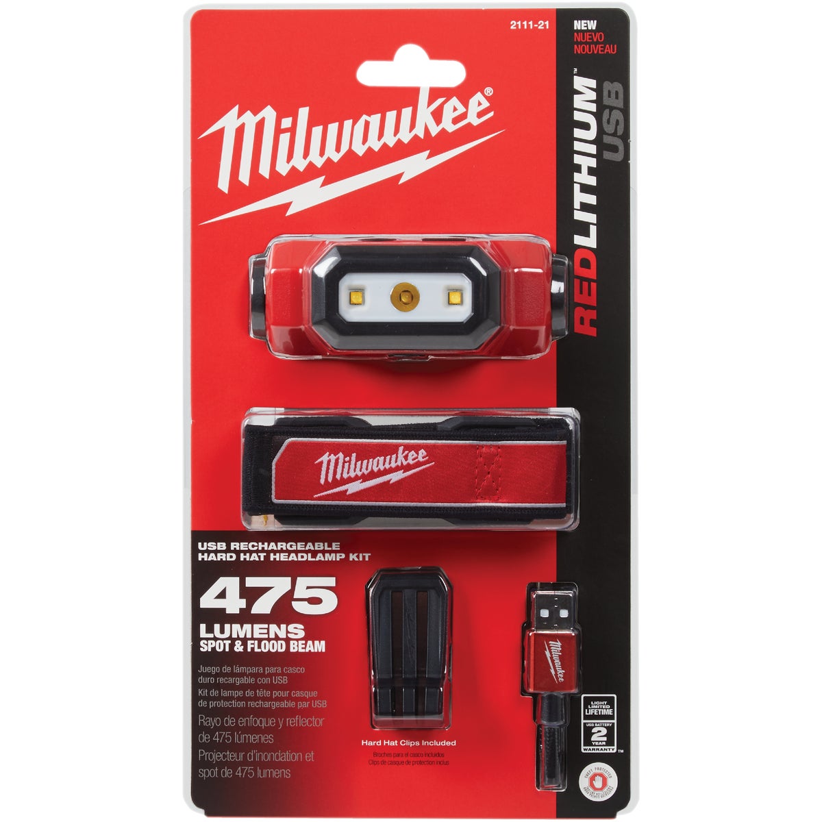 Milwaukee 600 Lm. LED REDLITHIUM USB Rechargeable Hard Hat