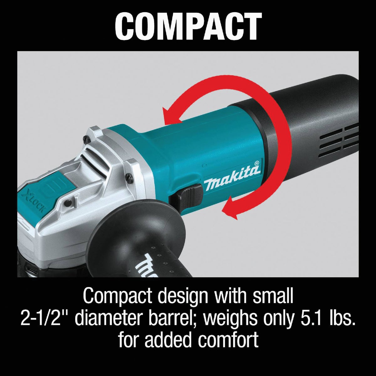 Makita 4-1/2 In. 7.5-Amp X-LOCK Angle Grinder with Lock On